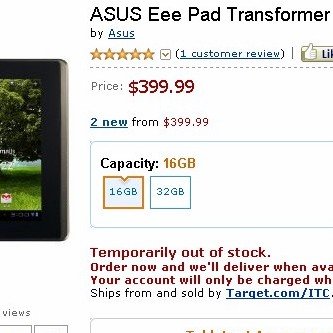 Asus Eee Pad Transformer auch in den USA sofort ausverkauft