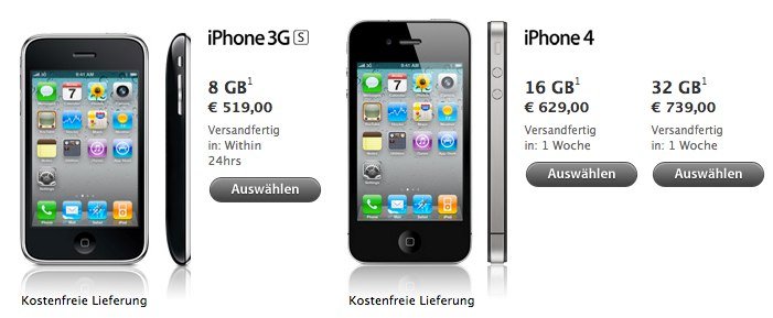 iPhone 4 simlockfrei in Österreich: Apple startet Direktverkauf im Apple Online Store