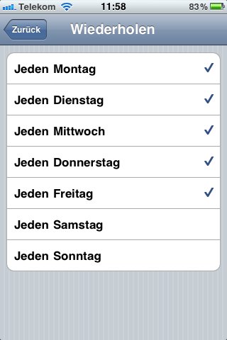 iOS 4 Wecker-Bug: Kein einmaliger Alarm an diesem Wochenende