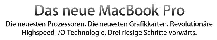 Übersicht: Neue MacBook Pros mit Lightpeak und Sandy Bridge verfügbar