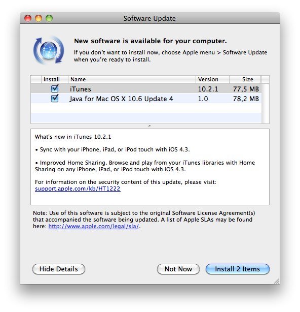 Bugfixes: iTunes 10.2.1 für besseren iOS 4.3 Sync