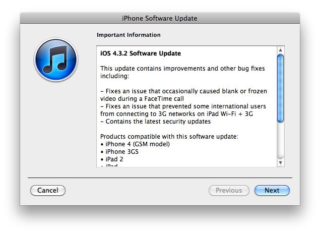 iOS 4.3.2: Apple veröffentlicht neue Firmware
