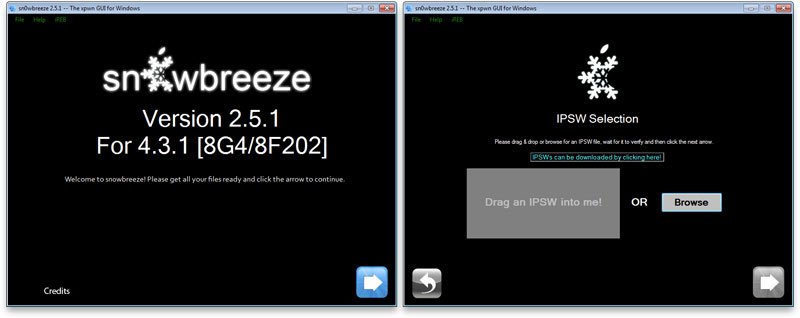 sn0wbreeze 2.5.1: PwnageTool für Windows auch in neuer Version für iOS 4.3.1