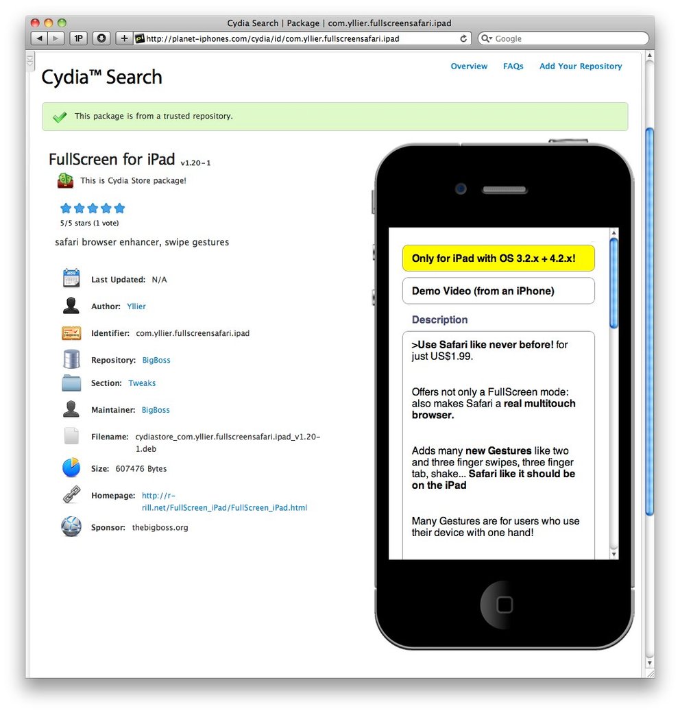Cydia Search: Cydia Angebot im Browser durchforsten