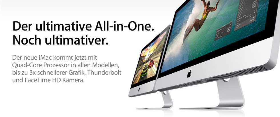 Neue iMac-Generation verfügbar: Quadcore Sandy-Bridge, Thunderbolt und mehr