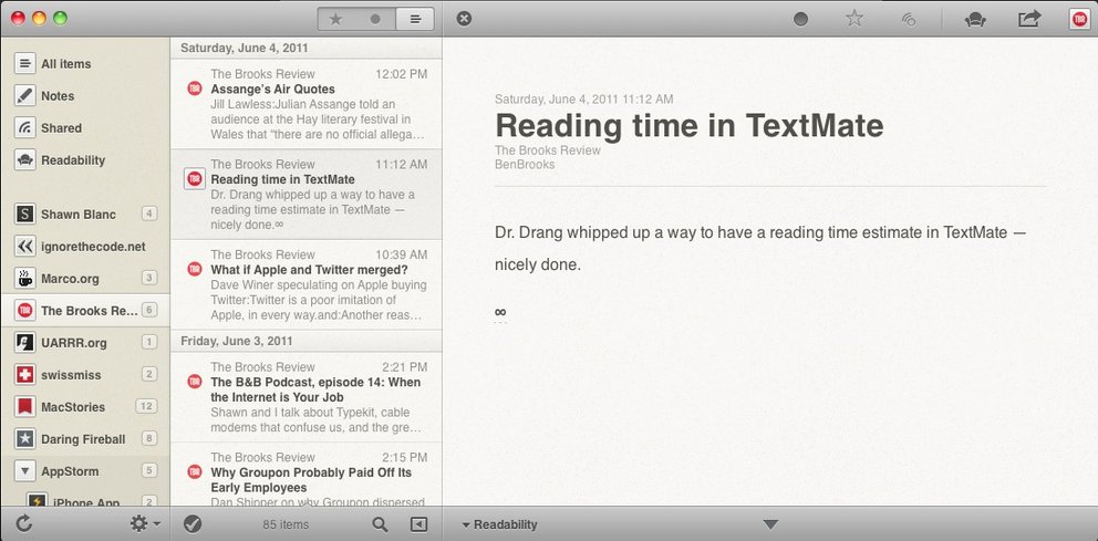 App of the Day: Reeder, schöner Feedreader für den Mac