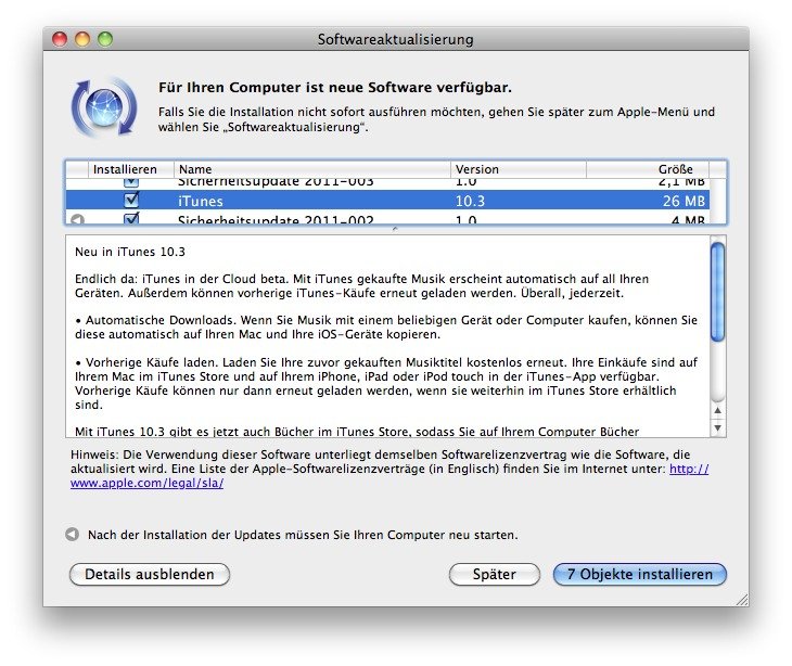 iTunes 10.3 downloadbar