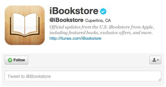@iBookstore: Apple öffnet offiziellen Twitter-Account für Buchgezwitscher