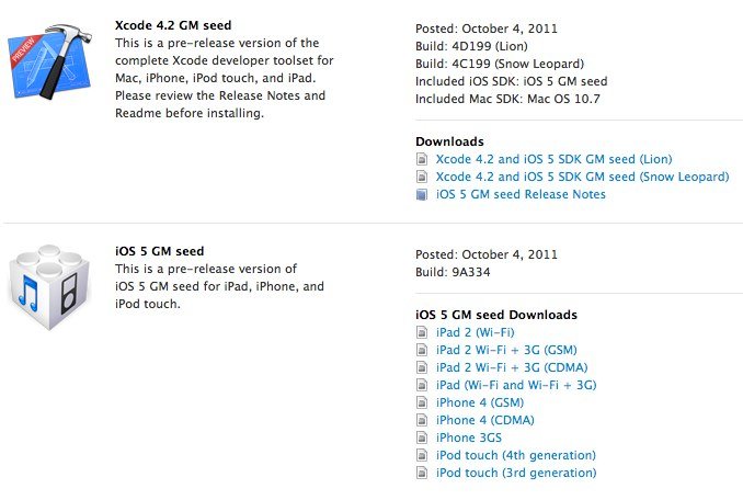 Für Entwickler: iOS 5 Golden Master verfügbar