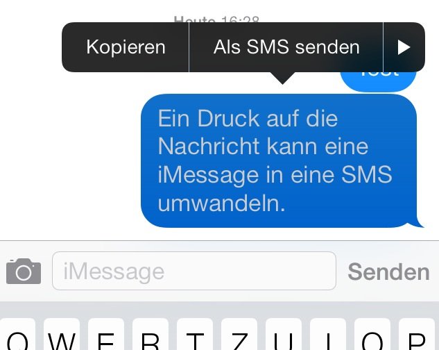 iMessage in SMS umwandeln