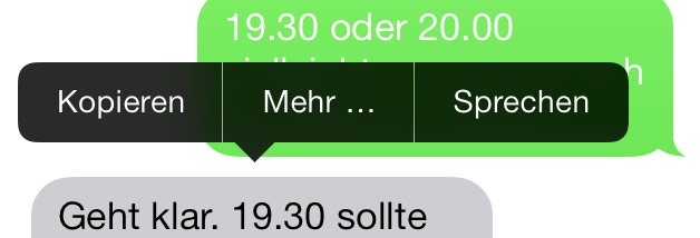 Nachricht auf dem iPhone kopieren