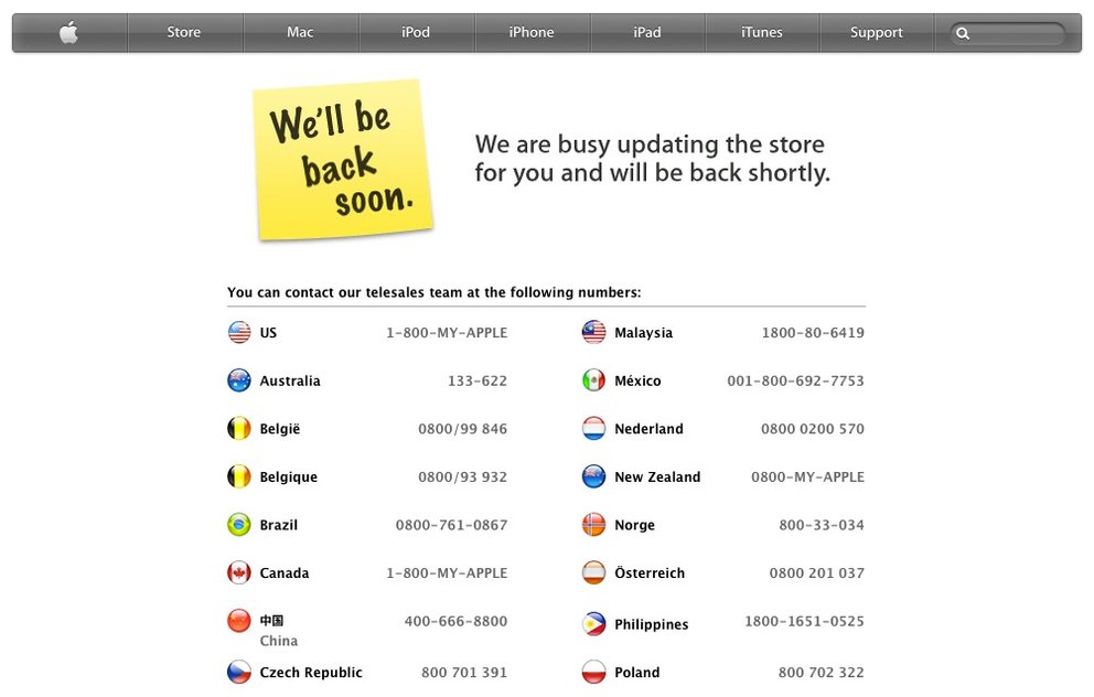 Apple Store ist offline