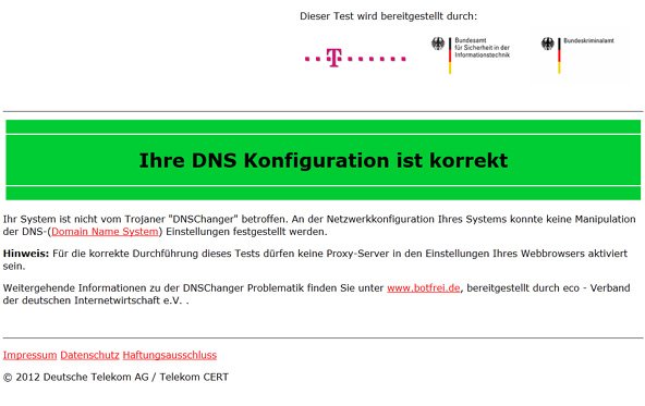 DNS Changer - Bundesamt warnt vor Schadsoftware und stellt Selbsttest online