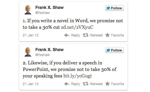 Via Twitter: Microsoft macht sich über iBooks-Author-Lizenzbestimmungen lustig