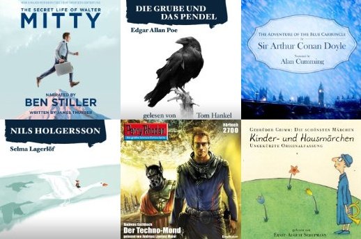 Über 10 Hörbücher kostenlos bei Audible - ohne Gutschein-Code: Krimis, Nils Holgersson, Walter Mitty...