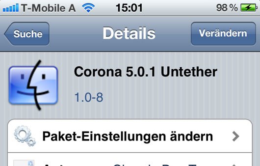 Corona 5.0.1 Untether: Neue Version 1.0-8 für Jailbreak-User