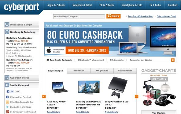 Bis zu 100 Euro Rabatt bei Cyberport