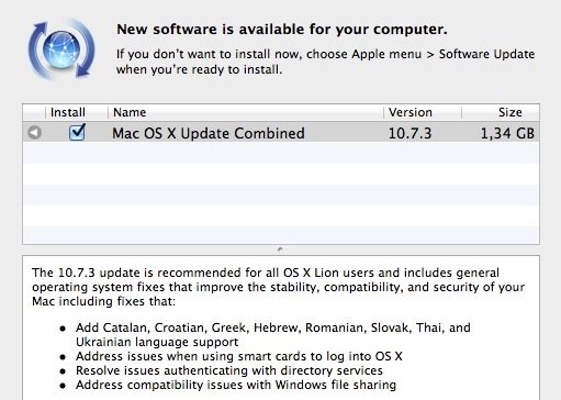 Apple-Updates: OS X Lion 10.7.3 nur noch als Combo-Update - neues Snow-Leopard-Sicherheitsupdate