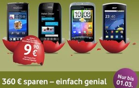 Vodafone-Aktion: 4-fach Flat für 29,95 Euro inkl. Smartphone