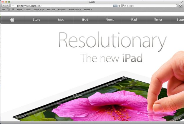 Apple-Seite für iPad-Retina Display lässt sich in Desktop-Safari anzeigen