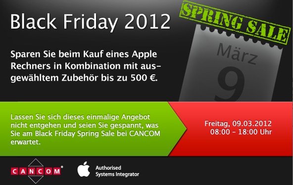 Nur heute: Black Friday Spring Sale bei CANCOM