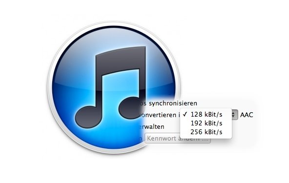 iTunes 10.6: Datenrate für Konvertierung wählbar