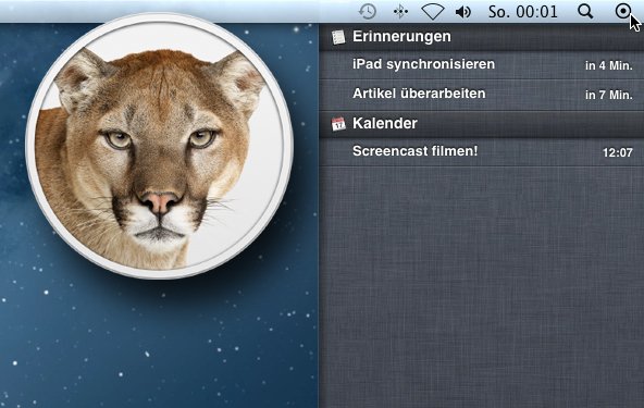OS X 10.8 Mountain Lion: Folge 1 - Die Mitteilungszentrale