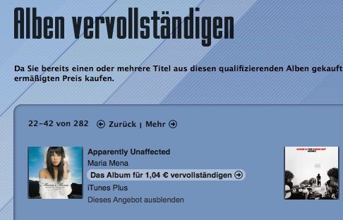 iTunes-Link: Alben vervollständigen für günstige Musikdownloads