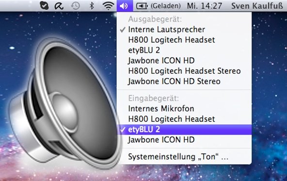 Erweiterte Audioeinstellungen in der Menüleiste: Mac-Tipp