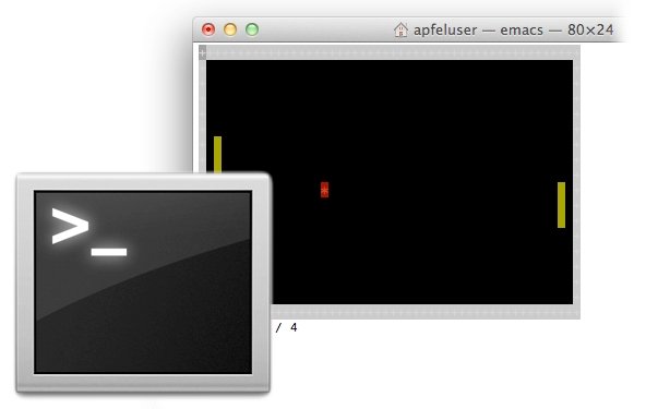 Auch Pong lässt sich über das Terminal spielen