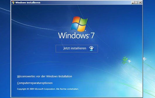 Windows 7 Installation - Schritt für Schritt
