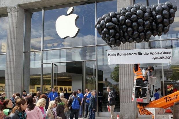 Greenpeace-Proteste gegen schmutzigen Strom bei Apple