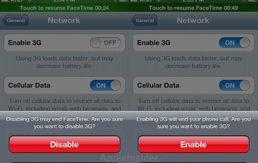 FaceTime: iOS 5.1.1 enthält Hinweis für 3G-Video-Chats