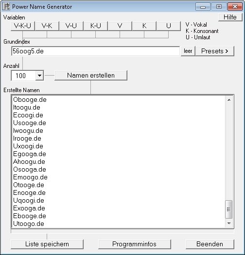 Vorschläge männer benutzernamen liste Benutzernamen Vorschläge