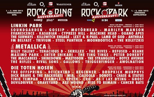 Rock am Ring im Live-Stream: Das Festival-Ereignis 2012 mit Metallica, Tote Hosen, Gossip...