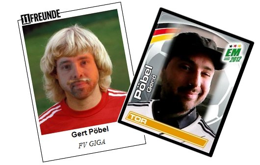 Fußball-Sammelbild von dir selbst: EM-Team-Sticker und Steile-Frise-Generator