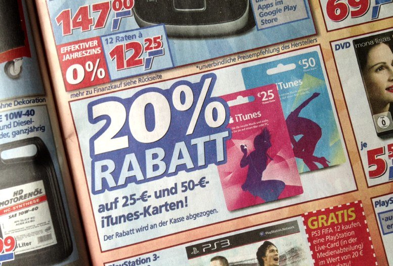 20 Prozent Rabatt für iOS-Apps, Mac-Software, Musik und Filme