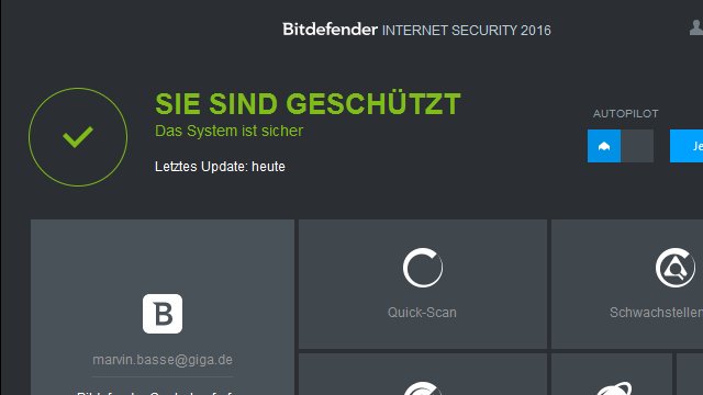 Bitdefender Internet Security ist der Testsieger im großen GIGA Virenscanner Test!