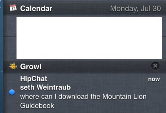 Growl 2.0 bringt Integration in Mitteilungszentrale von Mountain Lion