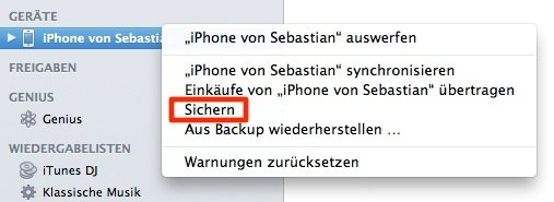 iOS-Daten sichern