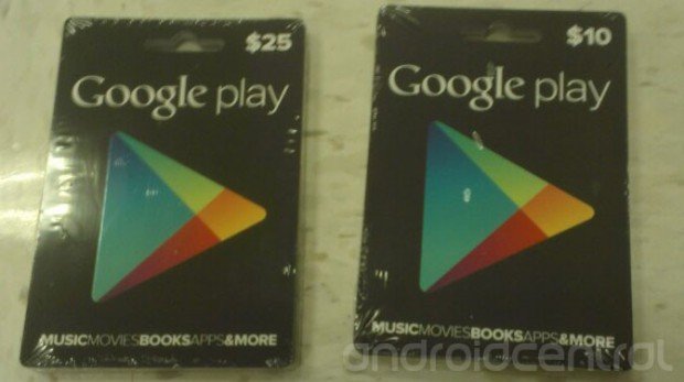 Google Play Store: Guthabenkarten zeigen sich