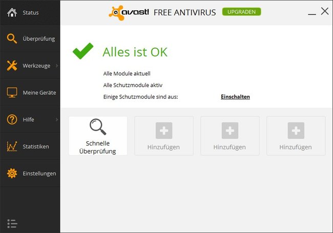 Solange alles funktioniert, müssen wir unseren Scanner von Avast nicht deinstallieren