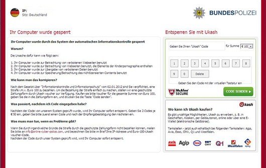 Bundespolizei-Trojaner entfernen unter Windows 7 - über den "Abgesicherten Modus"