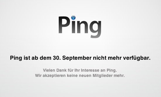 Ping: Apple stellt den Dienst am 30. September ein