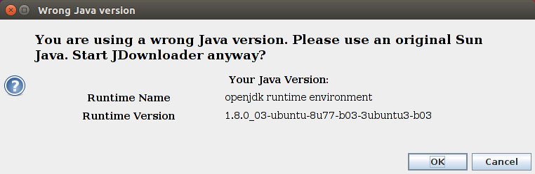 Ubuntu: Klickt auf OK, um JDownloader trotzdem zu starten.