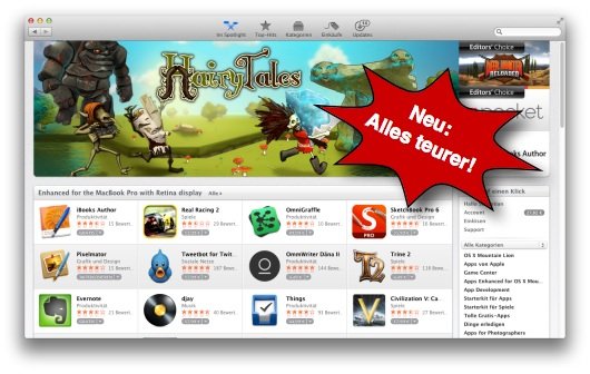 Preissteigerung im App Store: iPhone-Apps, Mac-Software, Zeitschriften – alles teurer