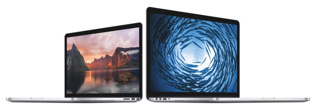 Das neue MacBook Pro 13 Zoll (links) neben dem 15-Zoll-Modell.