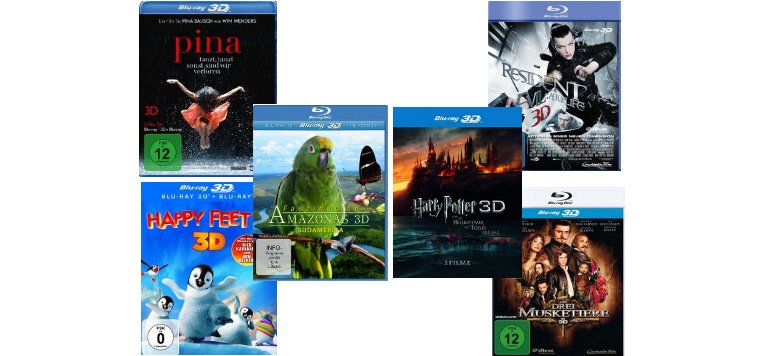 3D-Blu-rays um bis zu 40 % reduziert bei Amazon