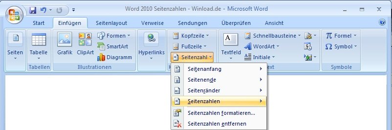 Einfügen-Seitenzahlen