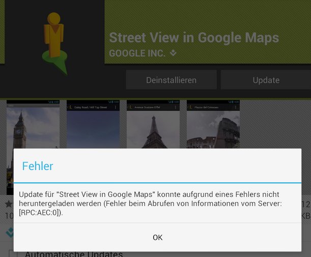 Google Play Store Download Fehler